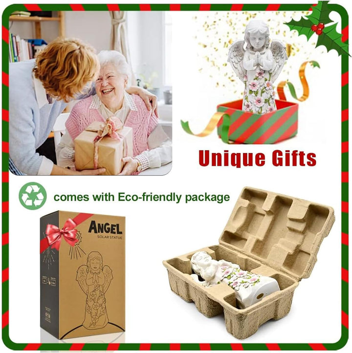 Yeomoo Fairy Engel Figur Gartendeko Solar Gartenfiguren für Aussen,mit 6 LED Solarleuchten, wasserdi