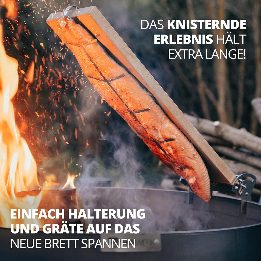FINNWERK Flammlachsbrett - Ersatz-Flammlachsbretter ohne Halterung aus Edelstahl Flammlachsbretter -