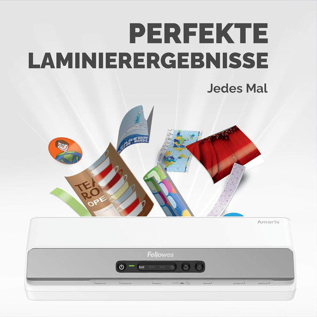Fellowes Laminiergerät Amaris A3 - für Büro/Schule/Zuhause - nur 1 Minute Aufwärmzeit - für Heisslam
