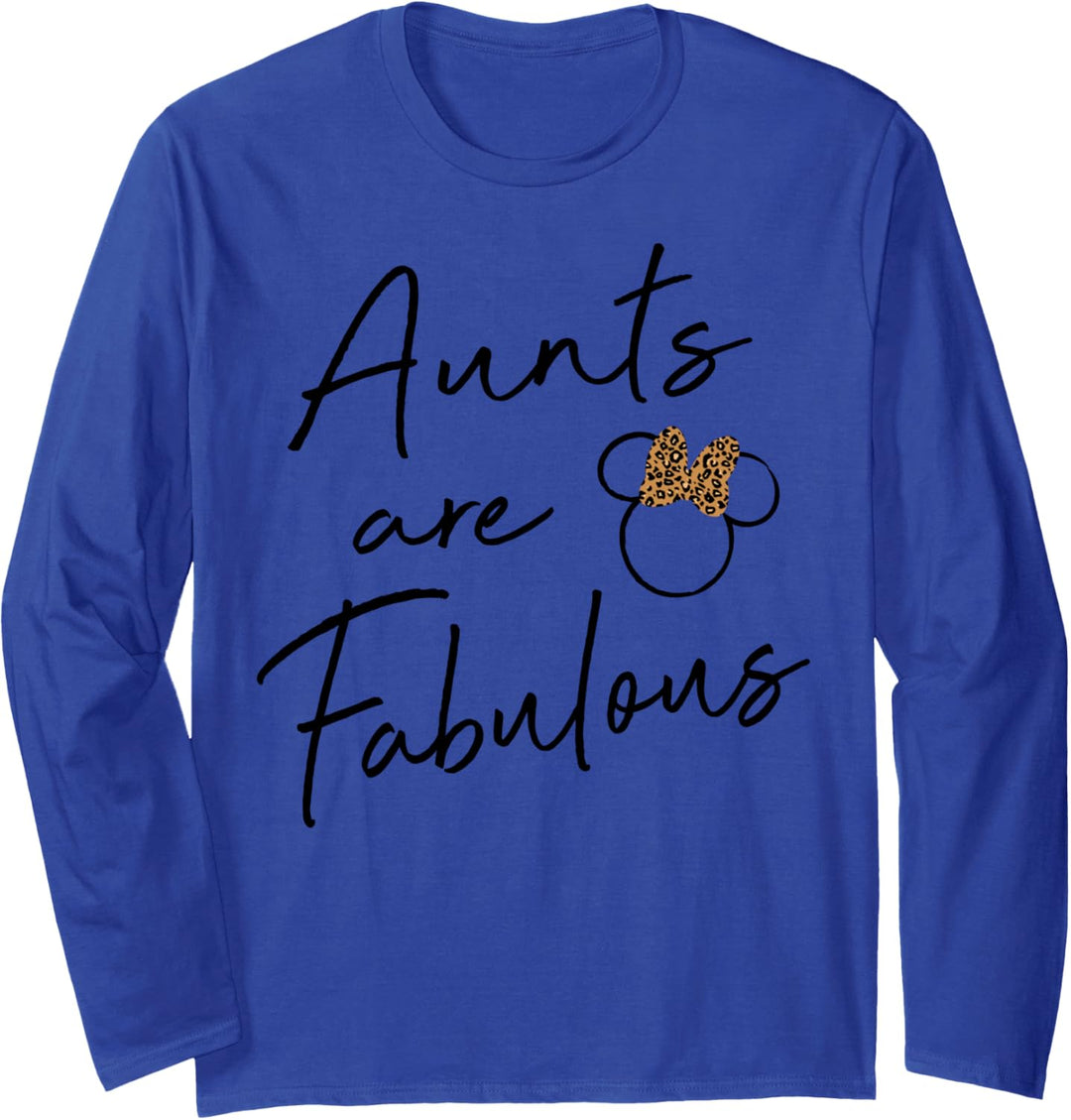 Disney Minnie Mouse Aunts Are Fabulous Cheetah Print Bow Langarmshirt