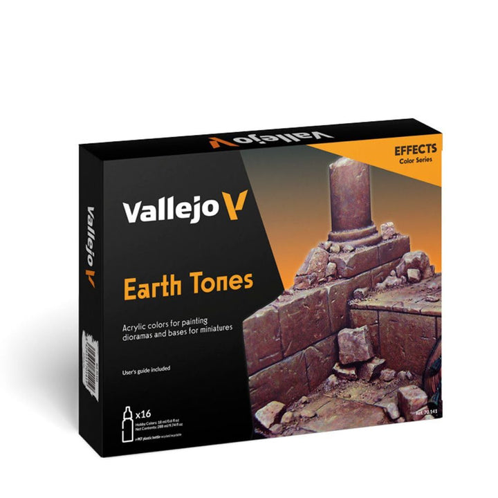 Vallejo 070141 , Acryl, Farbset, Erdtöne, 16 x 17 ml, 17 ml (16er Pack)