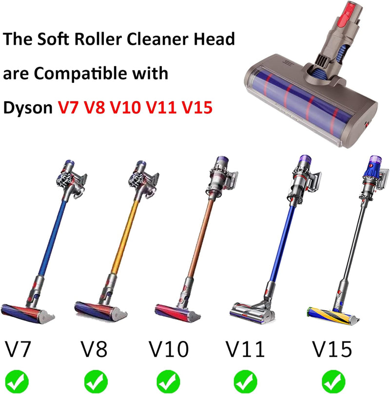 AINUO Soft Roller Cleaner Kopfbodenbürste für Dyson V7 V8 V10 V11 V15 SV10 SV11 Akku-Staubsauger