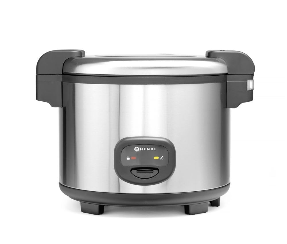 HENDI Reiskocher, Reishunger, Warmhaltefunktion, 30 Tassen Trockenreis, Inhalt 5,4L, Inklusive Messb