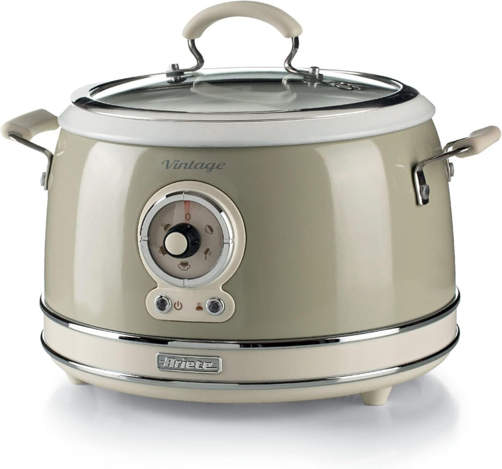 Ariete 2904 Reiskocher Rice Cooker Slow Cooker Dampfgarer Vintage Line 3,5 L Antihaft-Keramikbeschic