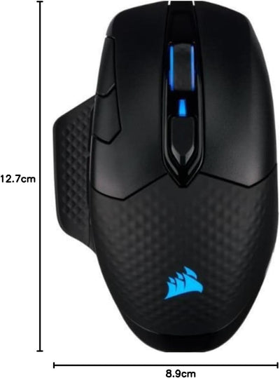 CORSAIR DARK CORE RGB PRO Wireless FPS/MOBA Gaming Maus - 18.000 DPI - 8 Programmierbare Tasten - Su