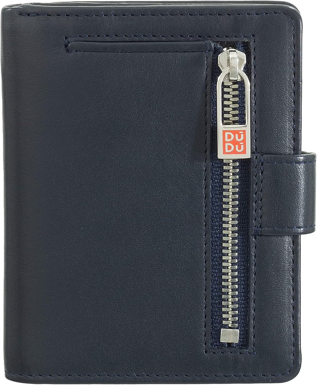 DUDU Damen Geldbörse aus echtes Leder, kleines Leder RFID-Kartenetui mit Reissverschluss, Münzfach,