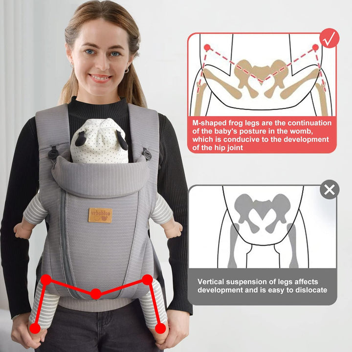 vrbabies Babytrage für Neugeborene ab Geburt,Upgrade Weich Ice Silk Babytrage mit Verstellbarer Gürt
