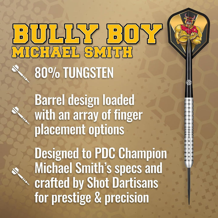 Shot! Steel Darts Michael Smith Bully Boy Precision 80% Tungsten Steeltip Darts Steeldart Hochwertig