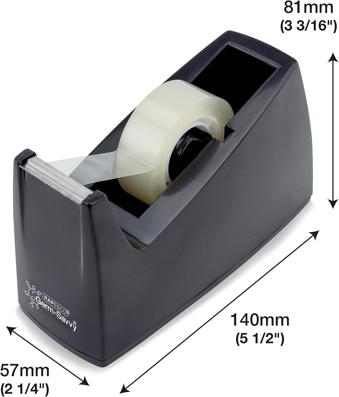 Rapesco 1741 Business Pack: 4 Germ-Savvy Antibakterielle 300 Klebebandabroller und 4 Transparente Kl