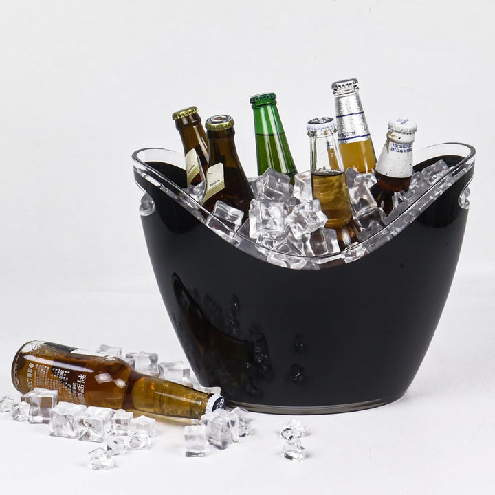 8 l grosser Eiskübel mit Griff, Acryl-Eiskübel, Getränkewanne, Champagnereimer, grosser Getränkeeime