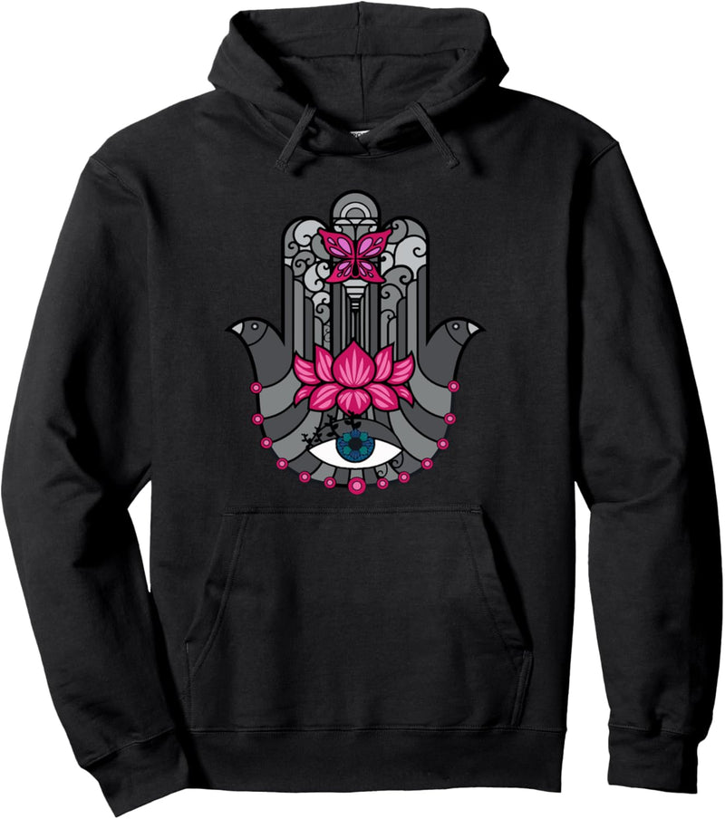 Hamsa Hand of Fatima, Good luck Eye Spiritual Pullover Hoodie