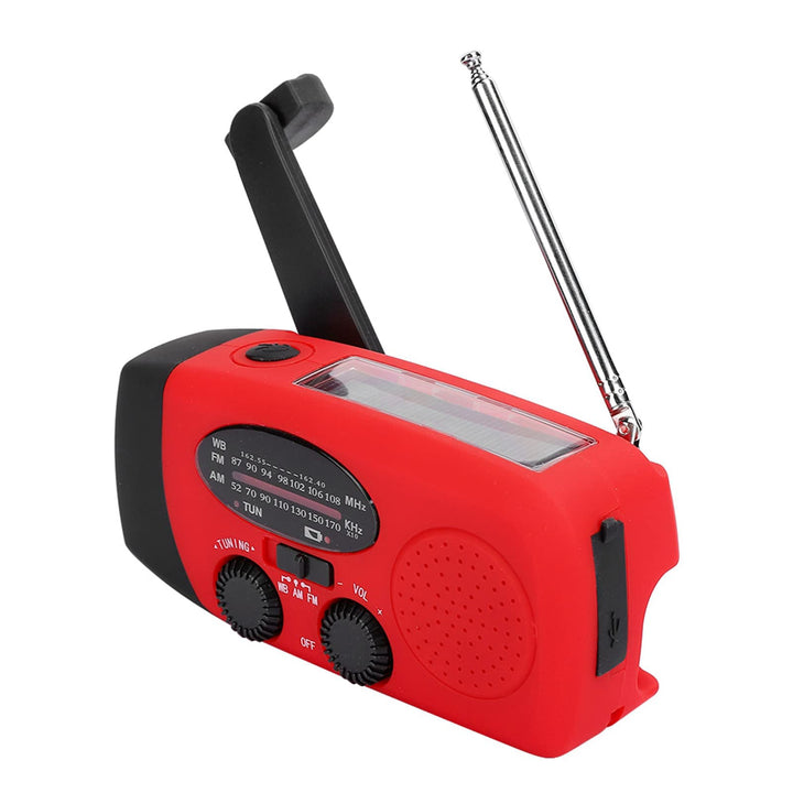 Solar Hand Crank Notio -Radio, Tragbares Wetterradio AM FM mit LED -Taschenlampe, NOAA -Funktion, Wi