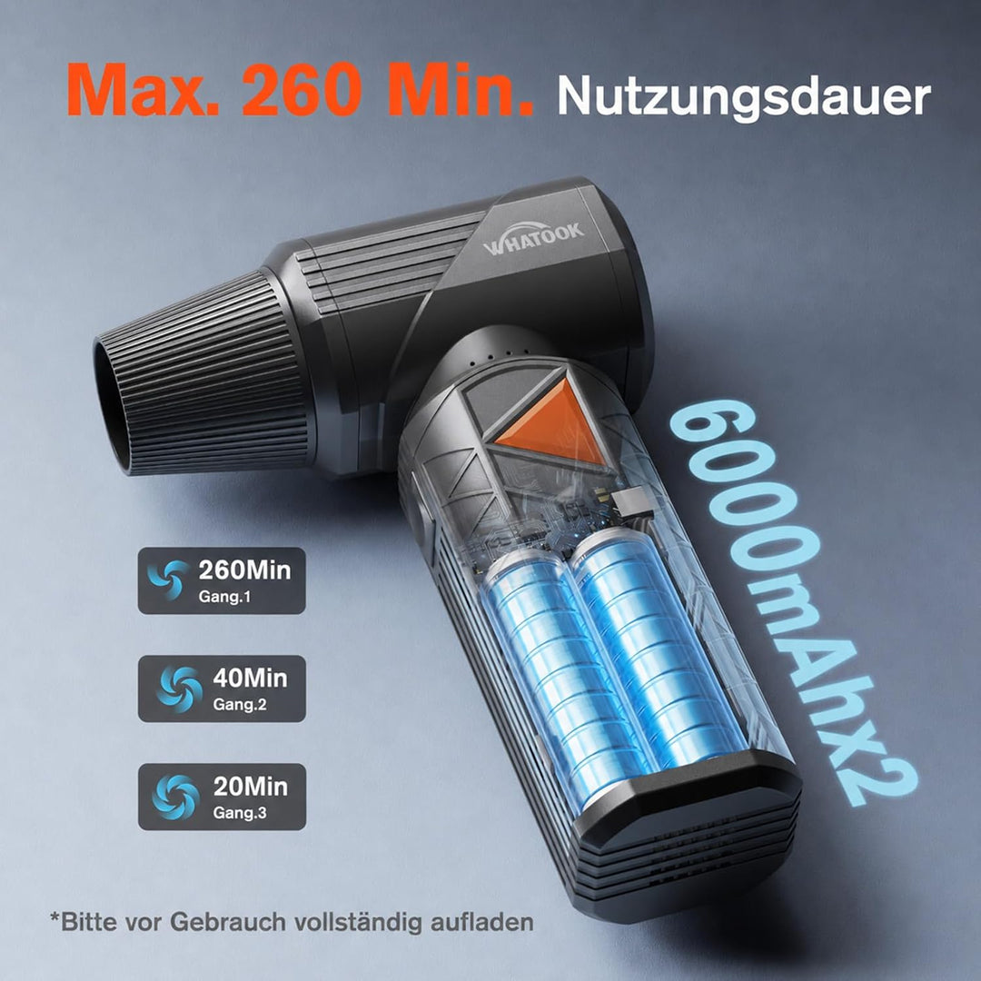 WHATOOK W02 Pro Elektrisches Staubgebläse, 100m/s Electric Air Duster, 100-stufig einstellbares PC R