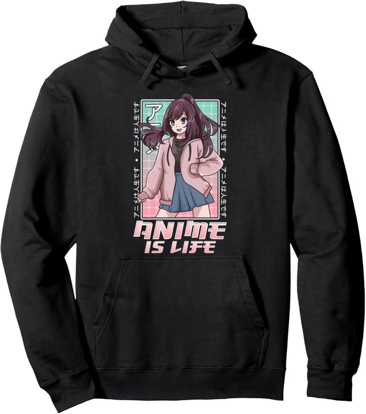 Cute & Funny Anime Is Life Japanese Kawaii Anime Girl Pullover Hoodie
