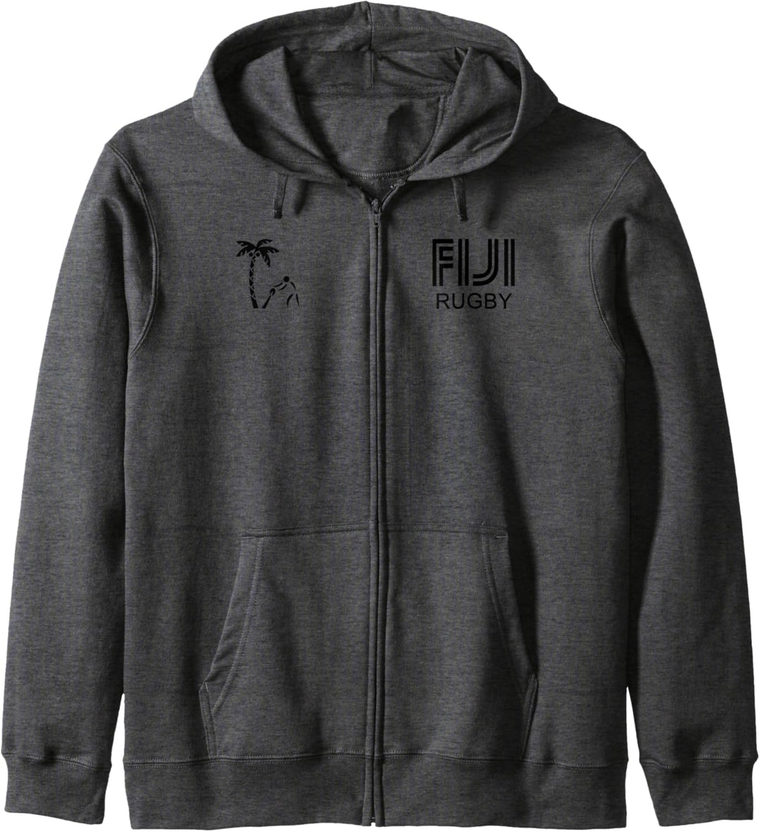 Herren Rugby-T-Shirt mit Fidschi-Motiv für Rugby-Ball-Spieler Kapuzenjacke