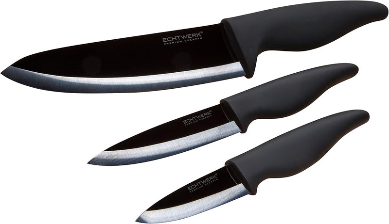 ECHTWERK EW-KM-0150 Keramikmesser Set 3tlg Black Mirror Messer