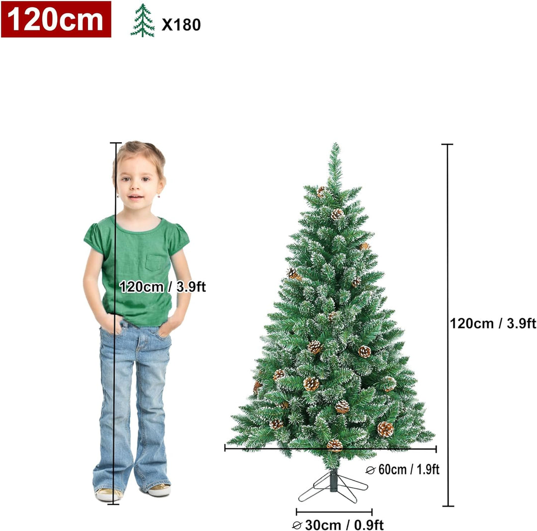 HENGMEI 120cm PVC Weihnachtsbaum Tannenbaum Christbaum Grün künstlicher mit Metallständer ca. 180 Sp