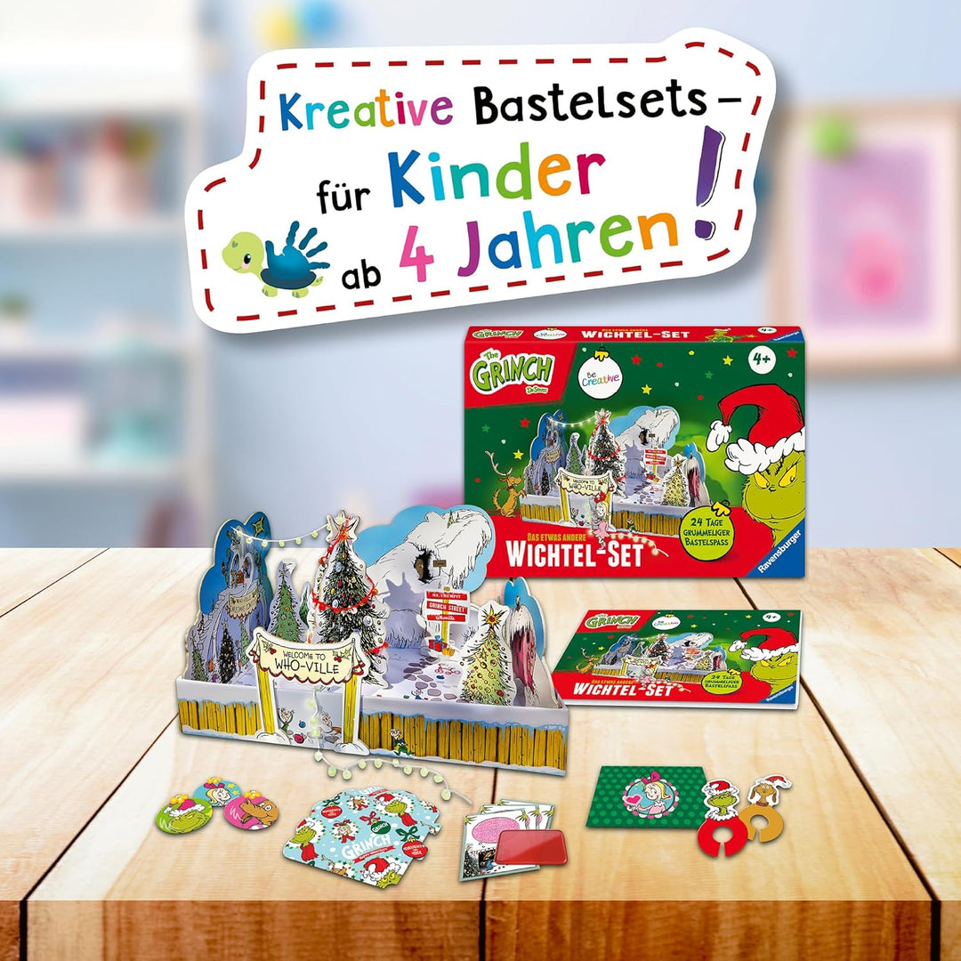 Ravensburger BeCreative Wichtelset Grinch - Bastelset für Kinder ab 4 Jahren, Wichteltür-Set & Wicht