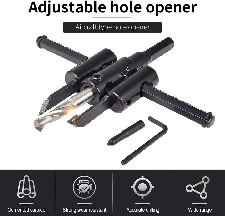 kreisschneider Verstellbar [Durchmesser: 30mm - 120mm], Verstellbar von 1 Zoll bis 5 Zoll Lochsägen