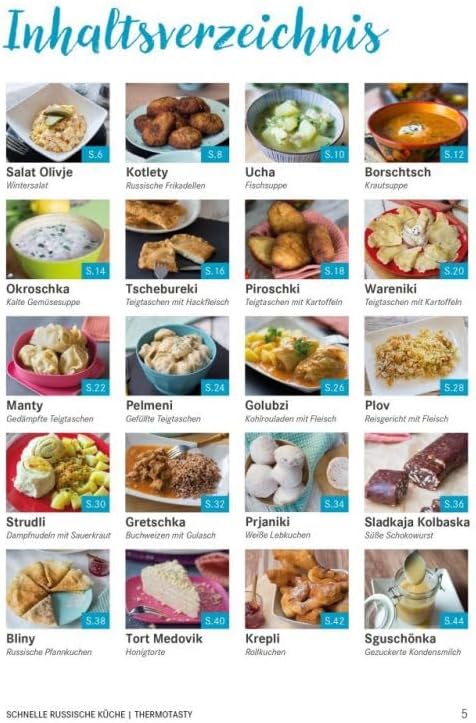 ThermoTasty Russisches Bündelset: 5 Kochbücher mit 100 original russischen Rezepten, russische Geric