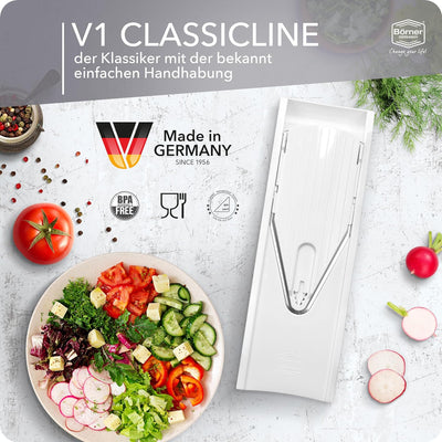 Börner Gemüsehobel V1 ClassicLine Profi-Set (8-tgl.) • V-Hobel Klassiker + extra viel Zubehör • Gemü