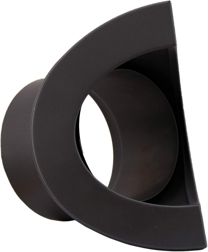 LANZZAS Ofenrohr Wand-Rosette für Aussenecke, Rand 50 mm, Farbe: gussgrau (im Durchmesser Ø 150 mm)
