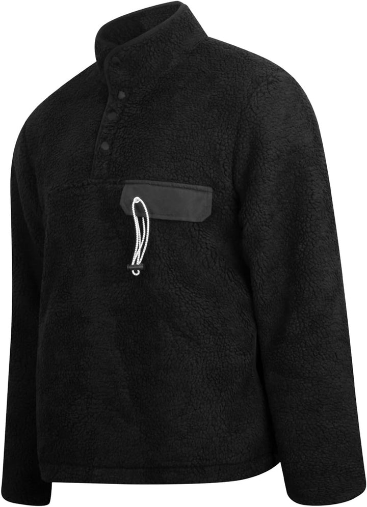 KuschelFleece Pullover für Herren Sweatshirt mit Teddyfell Kuschelpulli Flauschig Teddyfleece Kapuze