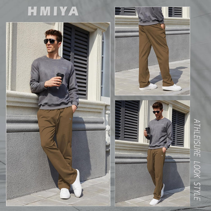 HMIYA Herren Jogginghose Baumwolle Sweathose Lange Atmungsaktiv Sporthose Yogahose Klassische Traini