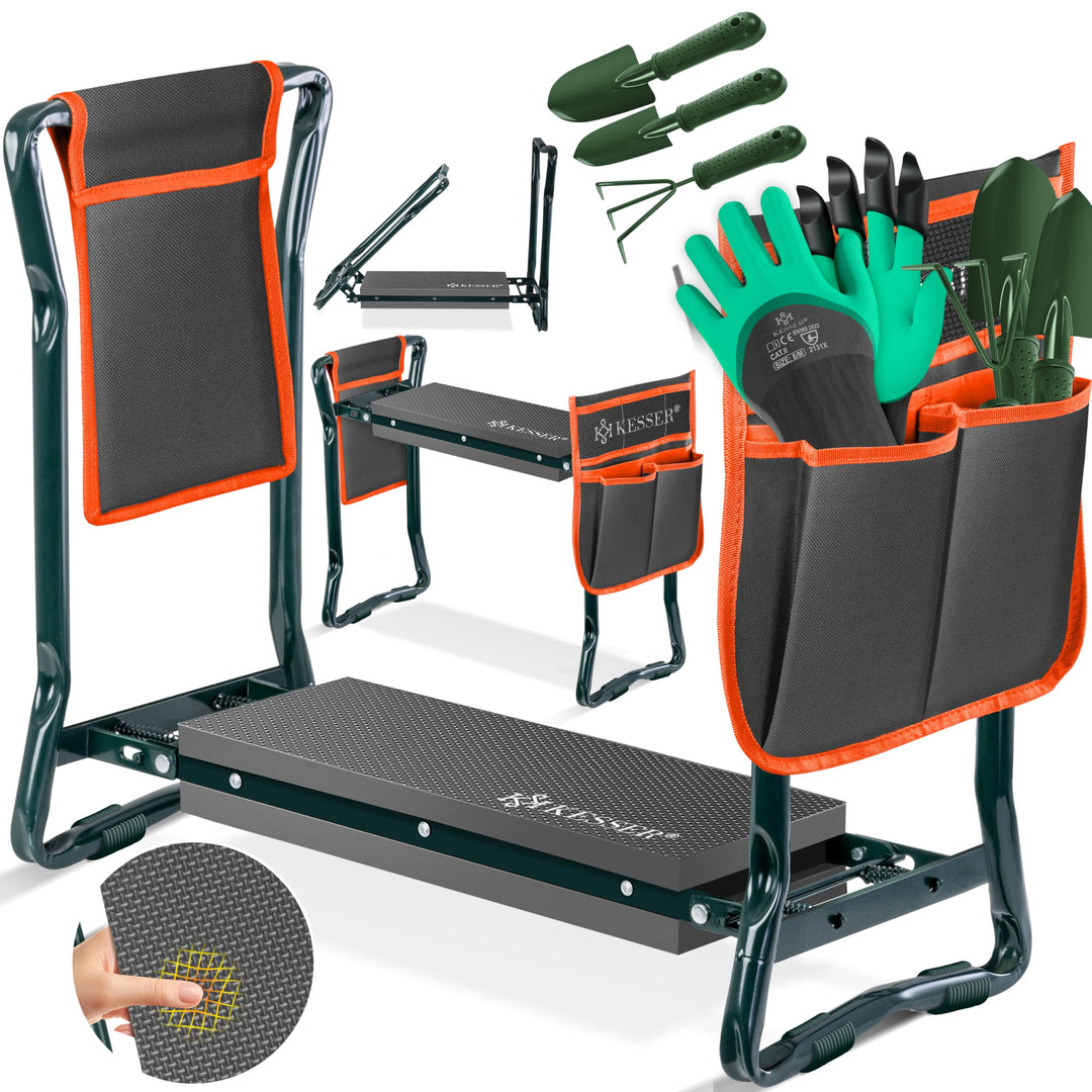 KESSER® 2 in 1 XXL Kniebank für Gartenarbeit Gepolstert Sitzunterlage Eva-Schaumkissen Gartenhocker