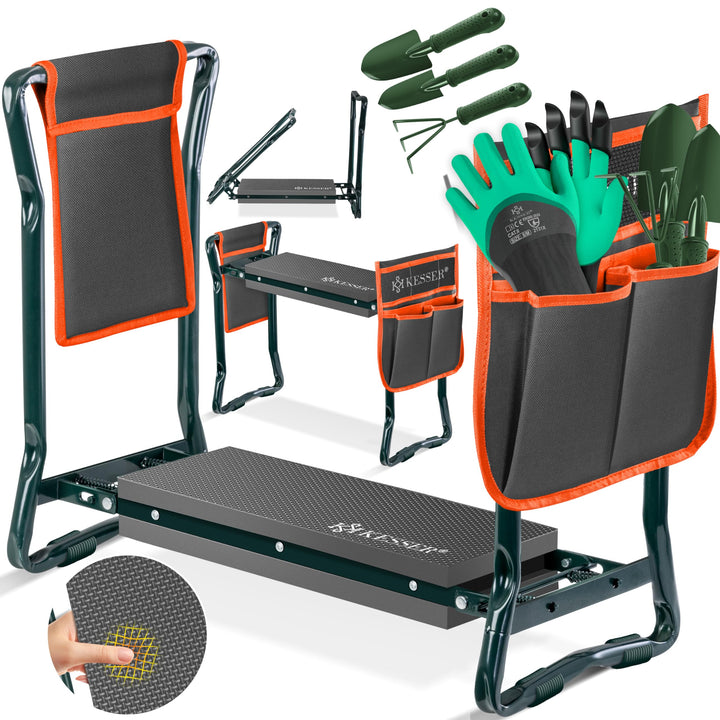 KESSER® 2 in 1 XXL Kniebank für Gartenarbeit Gepolstert Sitzunterlage Eva-Schaumkissen Gartenhocker
