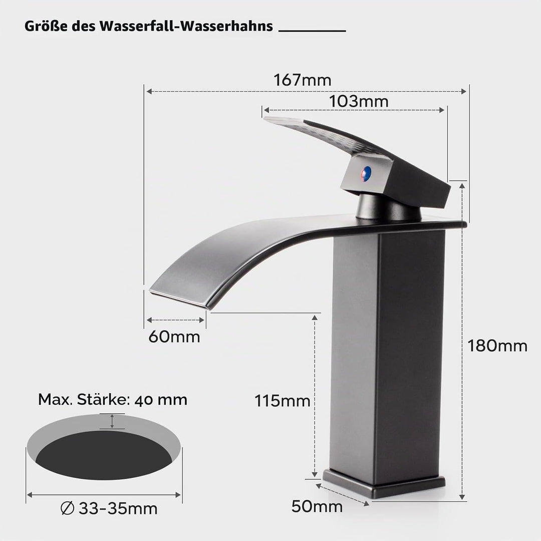 Wasserhahn Bad Waschtischarmatur Wasserfall Wasserhahn Bad Wasserfall Waschtischarmatur Einhandmisch