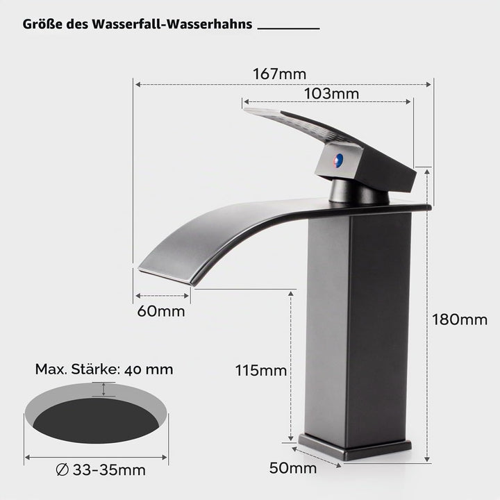 Wasserhahn Bad Waschtischarmatur Wasserfall Wasserhahn Bad Wasserfall Waschtischarmatur Einhandmisch