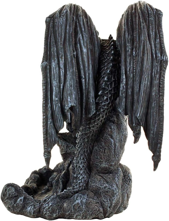 Nemesis Now Dragon Pool Backflow Incense Burner 19cm Black Räuchergefäss Drachenbecken, 19 cm, Schwa