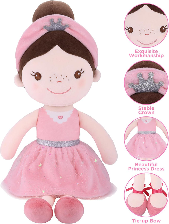 GAGAKU Weiche Stoffpuppe 40cm Schutzengel Puppen, Taufgeschenk für Baby Mädchen Kuscheltier Glücksbr