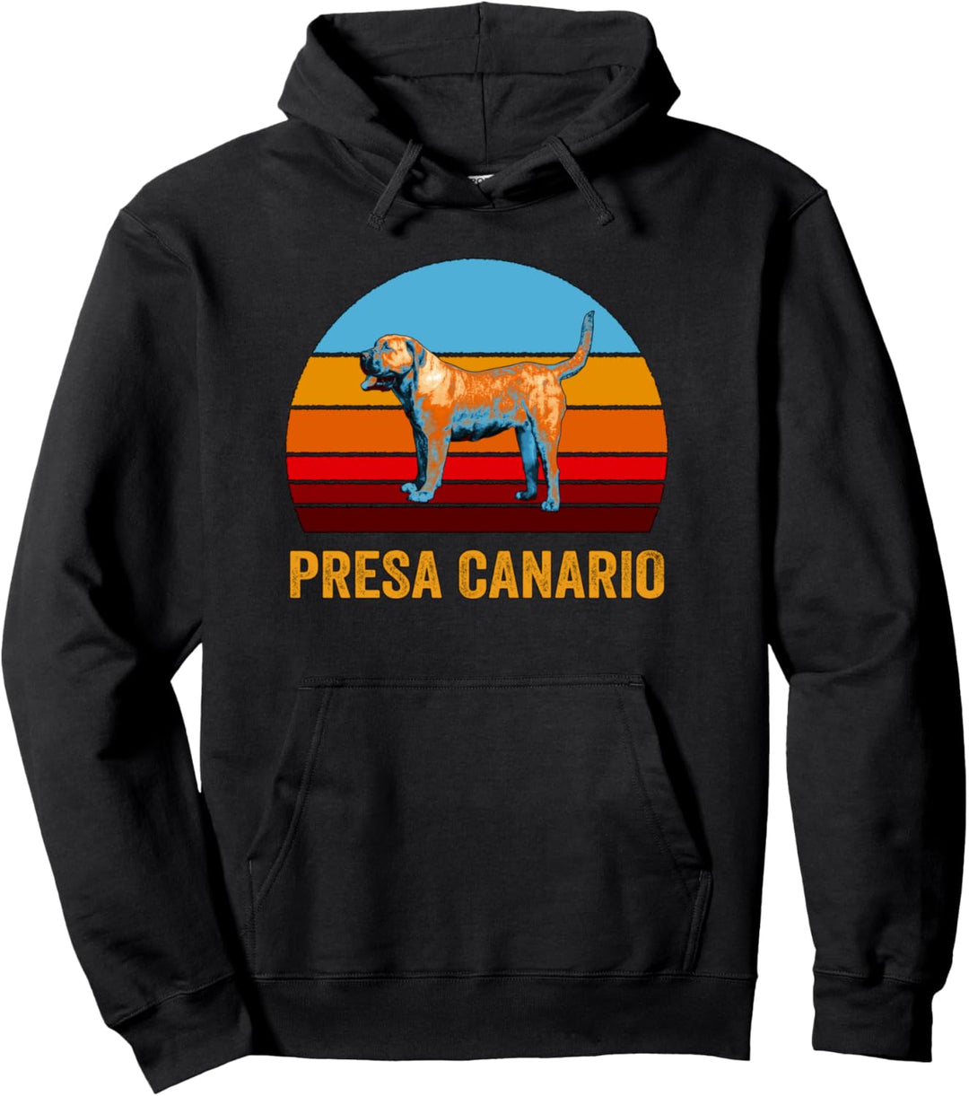 Retro Vintage Stil Sonnenuntergang Presa Canario Pullover Hoodie