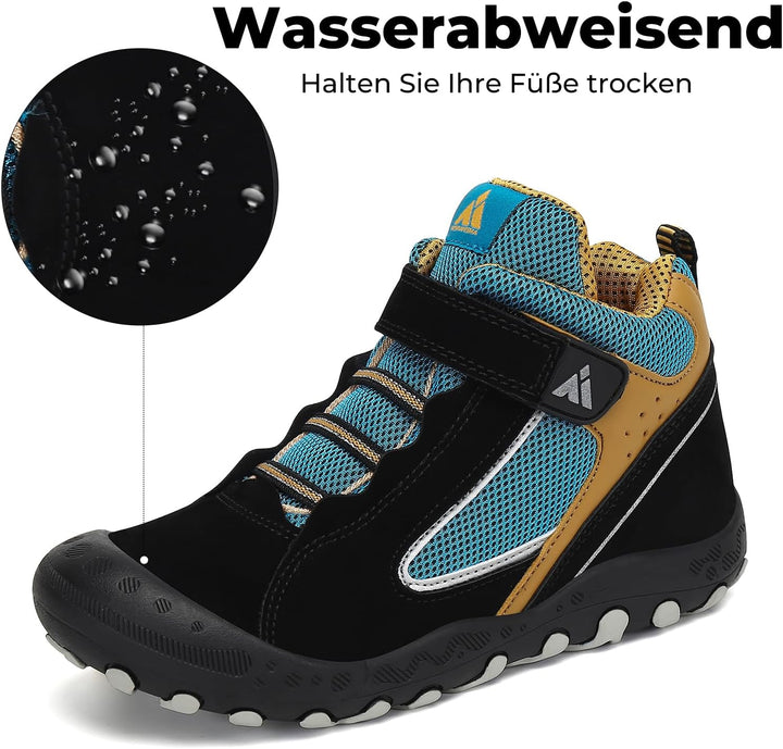Mishansha Kinder Wanderschuhe Trekking Wanderstiefel Outdoor Trekkingschuhe 28 EU Verkehr Schwarz, 2