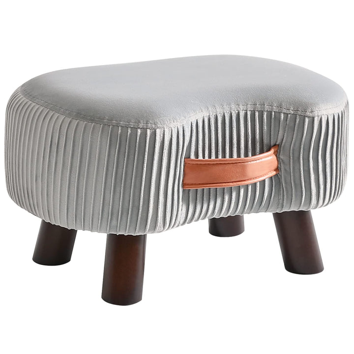 YMYNY Fusshocker, Sitzbank mit Griff, Gebogener Tritthocker mit weichem Sitzkissen, Gepolsterter Hoc