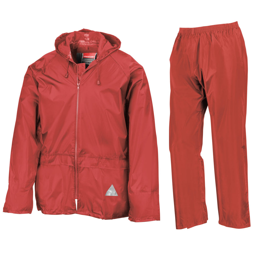 Result Schwerer, wasserdichter Herren Regenanzug (Jacke und Hosenanzug) L Rot, L Rot