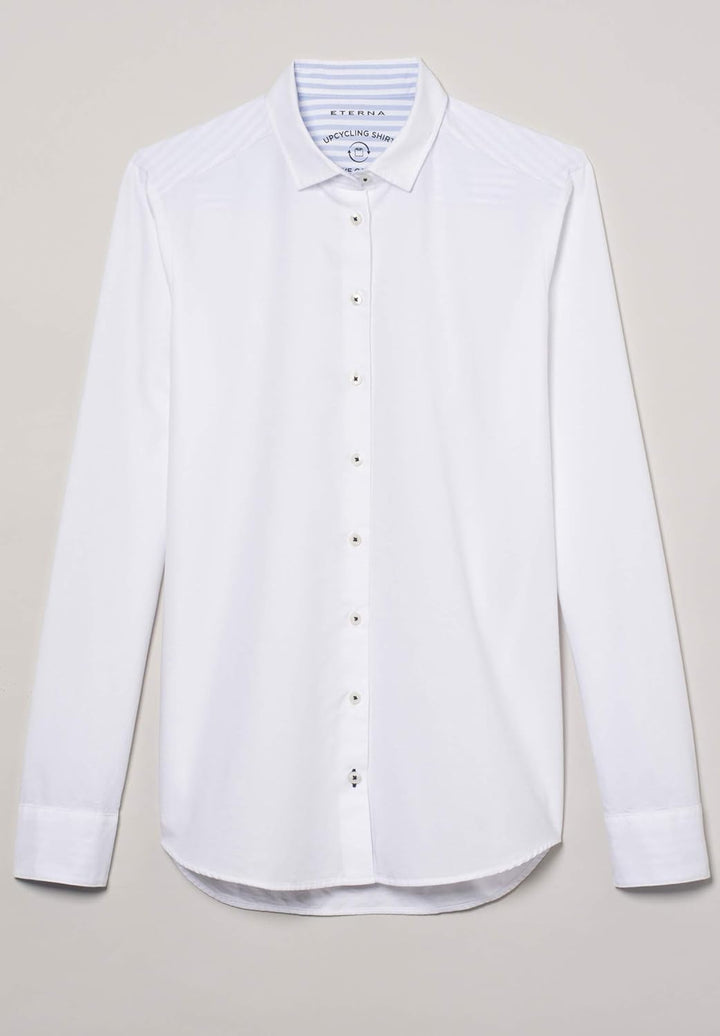 eterna Modern Fit Langarm Bluse Hemdkragen Patch weiss 34 Weiss, 34 Weiss