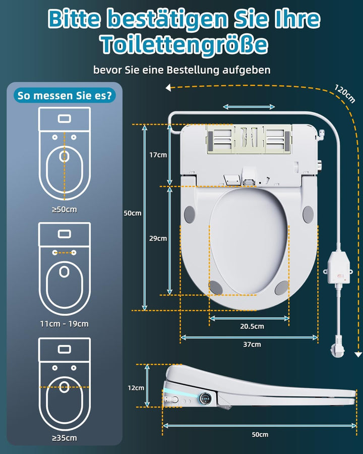 Smart WC-sitze mit Bidet Funktion, Japanische Toilette Sitz Beheizbare Klobrille mit Automatischem D