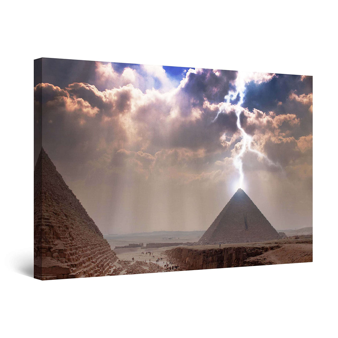 Startonight Bilder Licht an den Pyramiden, Leinwandbilder Moderne Kunst, Landschaft Wanddeko Kunstdr