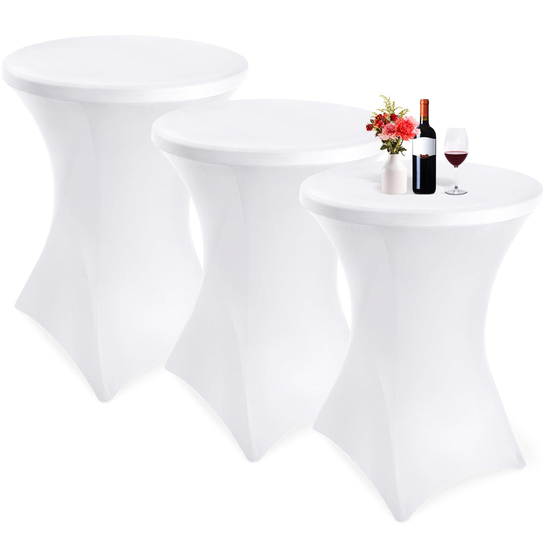 Showgeous 3 Packungen Stretch Stehtisch Husse für Bistrotisch Ø 80-85 cm Cocktail Tisch-Überzug Huss