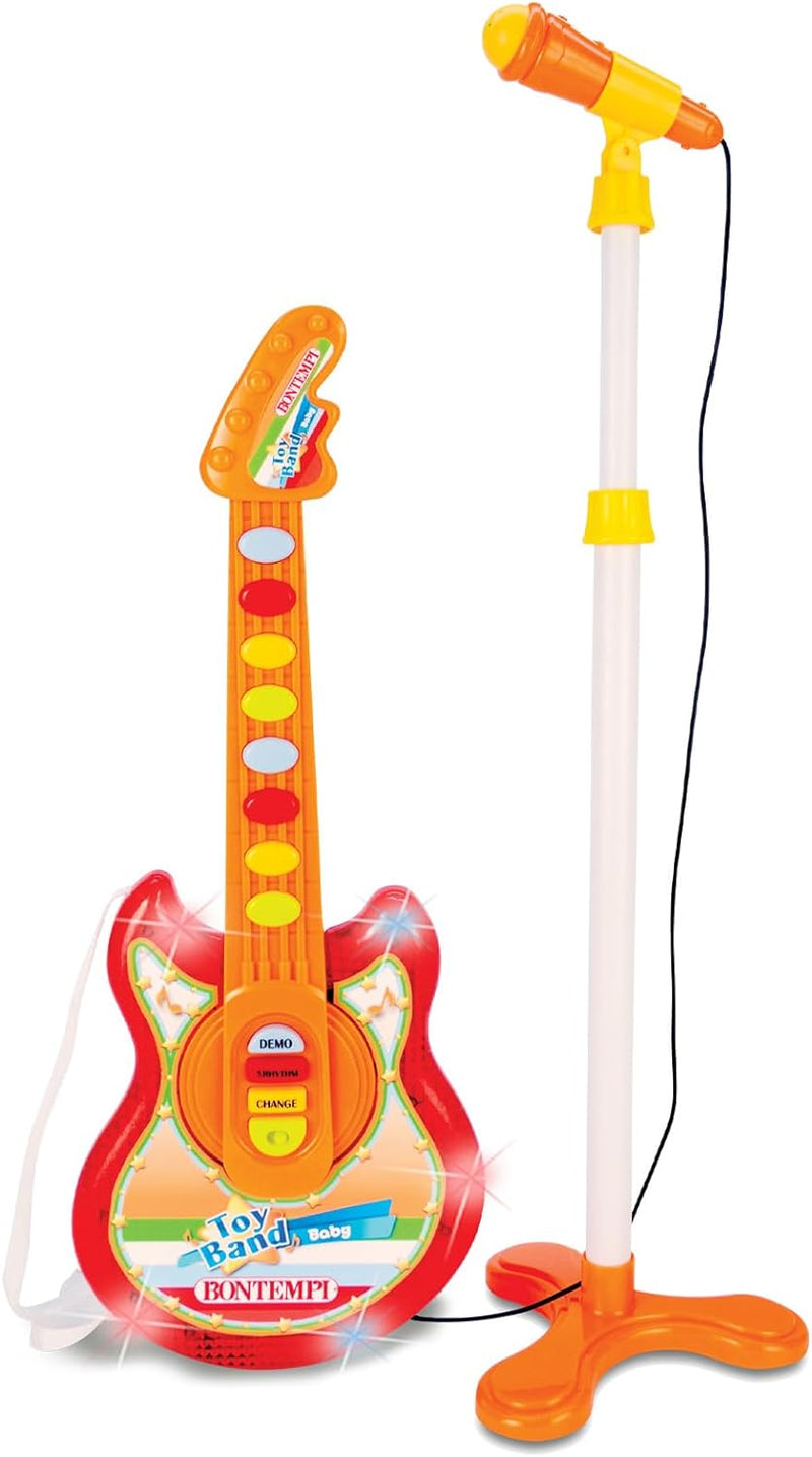 Bontempi 24 5025 Baby-Rockgitarre Ständer-Mikrofon, Mehrfarbig