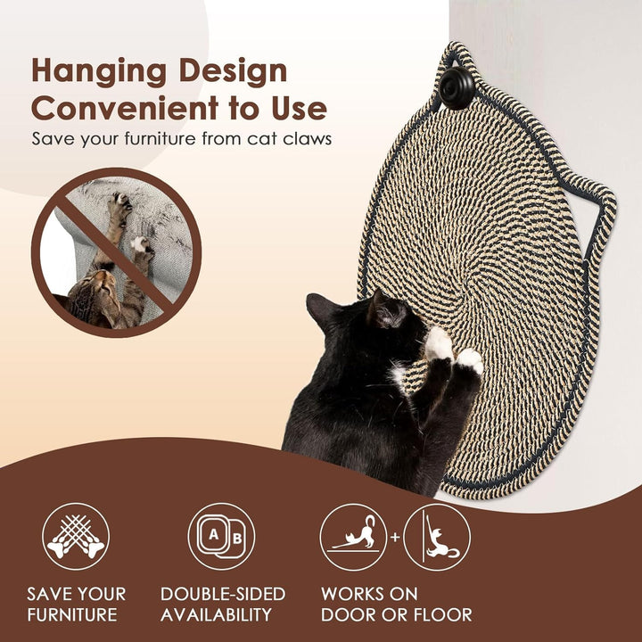 Katze-Kratzer-Matte, Baumwollseil-Katzenkratzmatte, runder horizontaler 16.9'' Anti-Kratz-Pads-Teppi