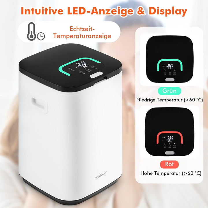 COSTWAY 23L Handtuchwärmer, Towel Warmer mit Anzeigeleuchte & Timer & LED Licht & Automatische Absch