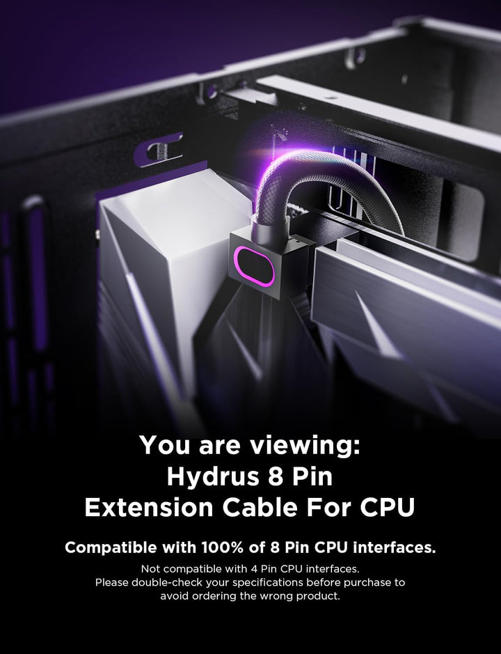 AsiaHorse Hydrus 8-Pin CPU Verlängerungskabel [NUR FÜR CPU], EPS 12V Stromkabel (NICHT FÜR GPU), 18A