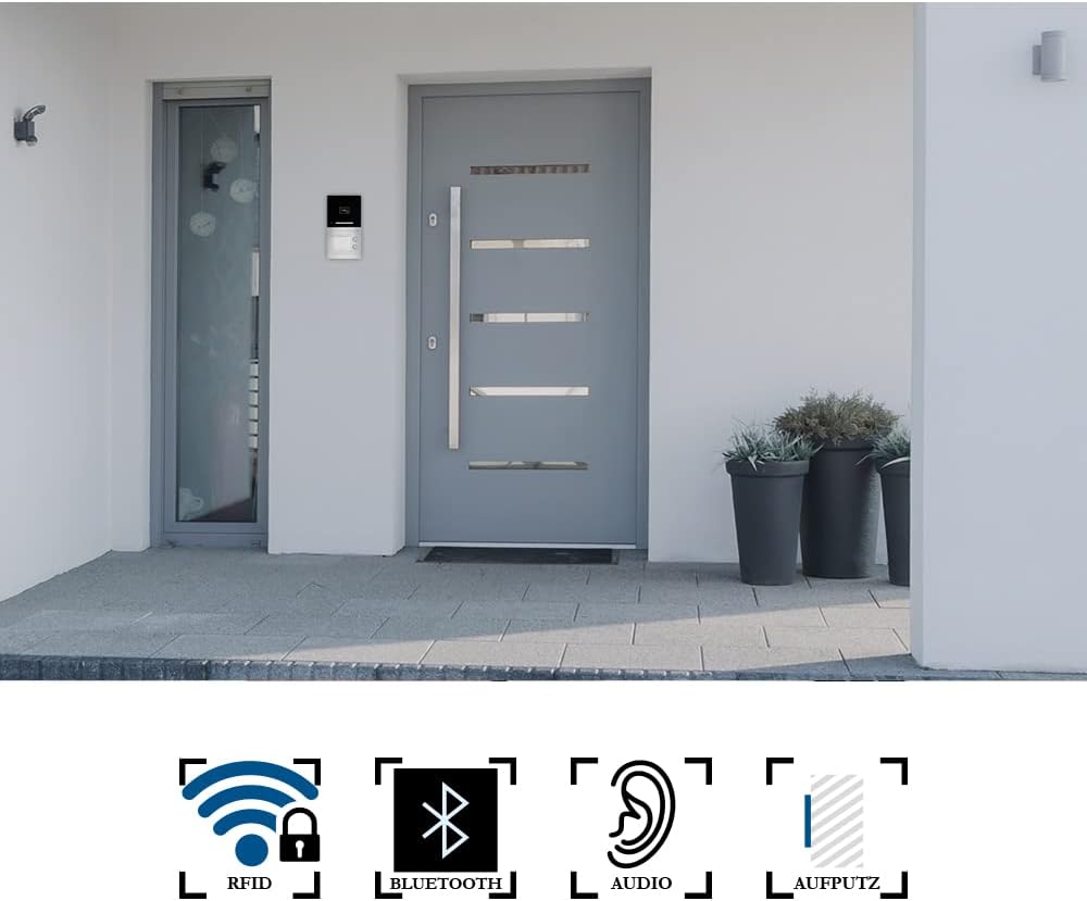 Voxura Domo Türsprechanlage Gegensprechanlage 1-Familien Komplett Set Aufputz AP Audio-Aussenstation