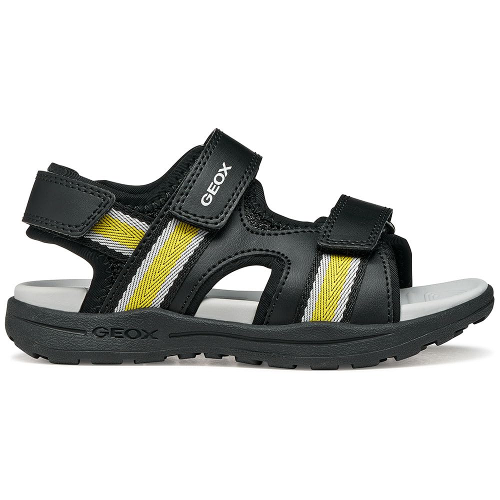 Geox Jungen J Vaniett Boy BSandal 24 EU Black Yellow, 24 EU Black Yellow