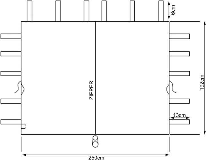 QUICK STAR 2 Seitenteile mit RV 250x192cm für Pavillon Nizza 3x3m Seitenwand Grau RAL 7012