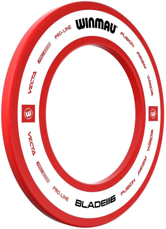 WINMAU Dartscheibe Schutzring – Pro Line 1.0 & 2.0 Rot, Blau, Schwarz & Weiss Dart Surround, Rot